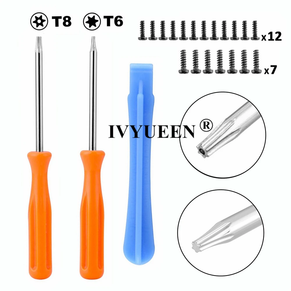 IVYUEEN Game Tools Kit for Xbox One Series X S Slim / Elite Controller Torx T8H T6 Screwdriver Tear Down Repair Tool with Screws