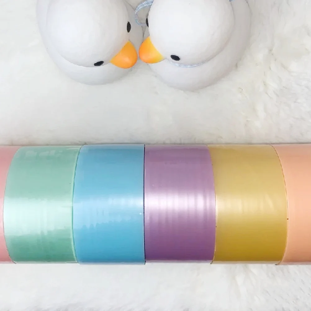 

4 Rolls Pearl Sticky Tapes Self Adhesive Colored Glue Toys Bright Making Relaxing Rolling Bulk Plastic Safe Materials Easy Gifts