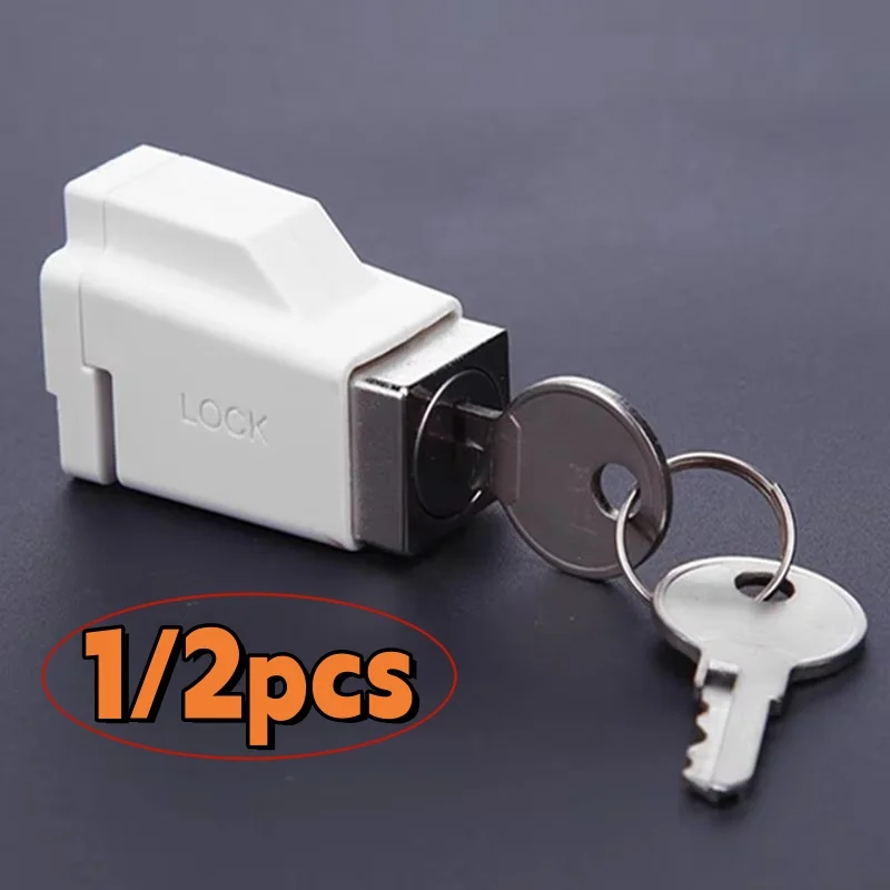 

Комплект из 1/2 шт. замков-фиксаторов для раздвижных окон и дверей, с ключом, для защиты от взлома и обеспечения безопасности детей