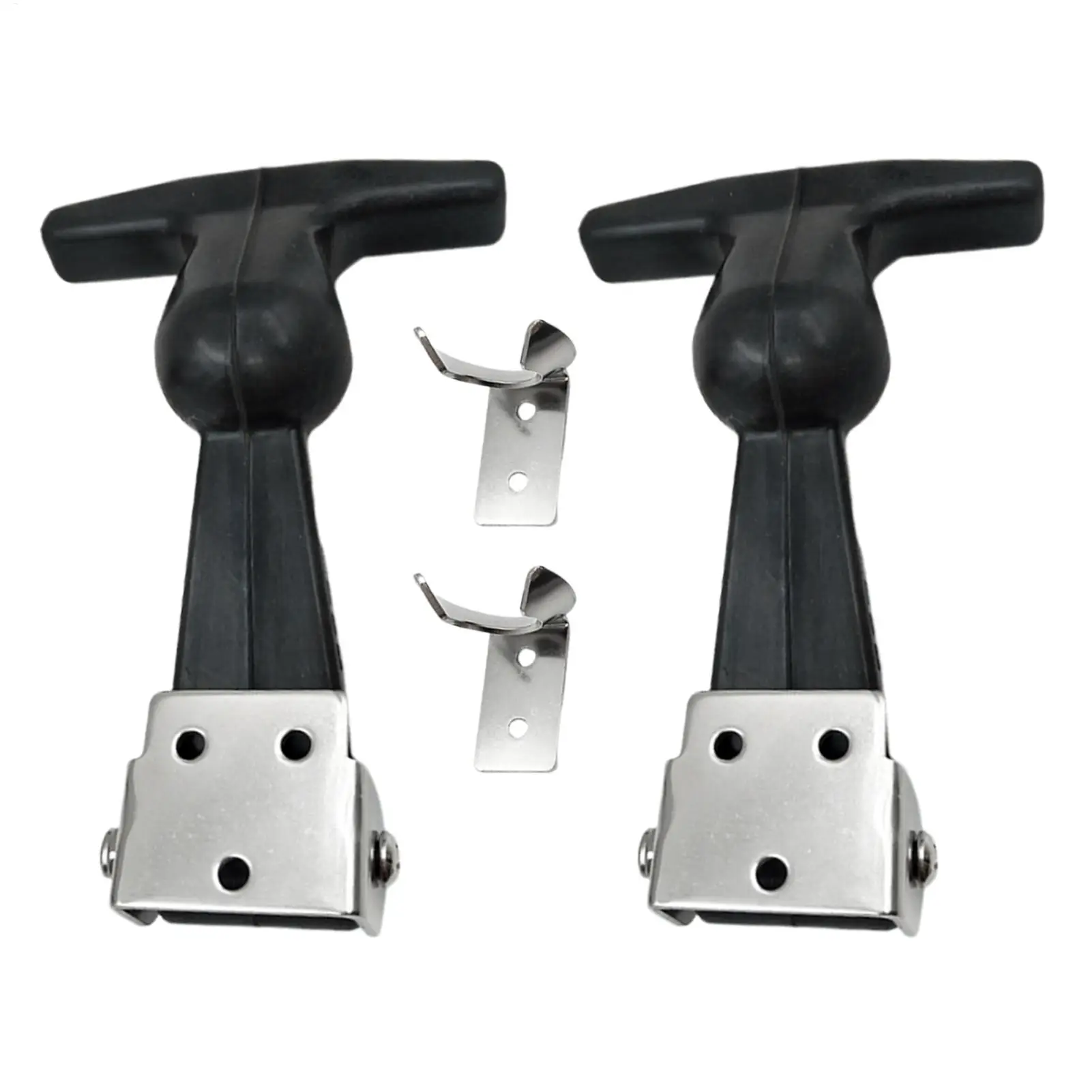Rubber Hood Catch With Bracket 2pcs Elastic Stainless Steel Rubber Hood Catch Flexible T-shaped Drawer Latch For Coolers Boats ﻿