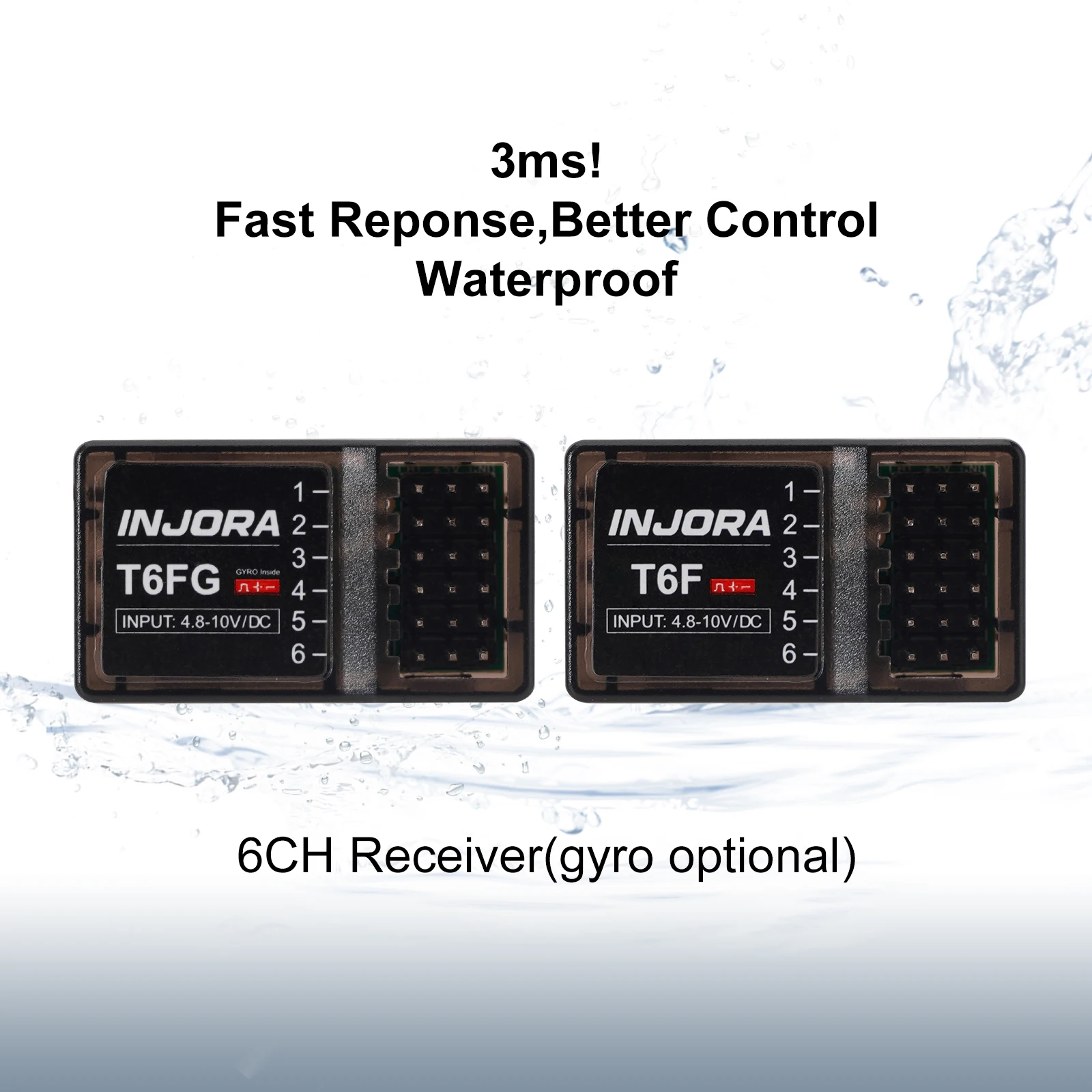 INJORA Control Remoto 2.4GHz 4 Canales Con Receptor – Ideal Para Coches Y Barcos RC