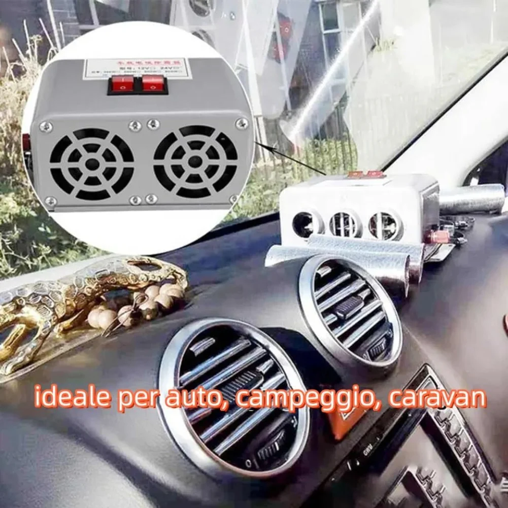 

12V Car Heater 800W with 3 Heating Vents for Fast Defrost and Heating Low Noise Portable Heater for Vehicle Use