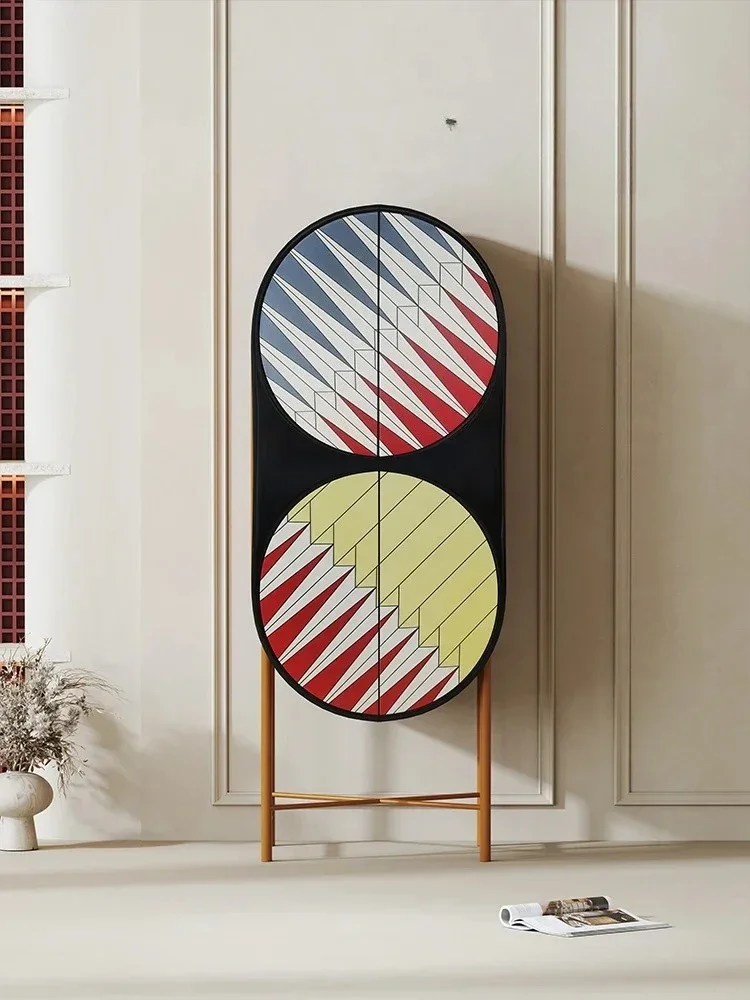 

N Nordic Modern Simple and Light Luxury Entrance Cabinet Living Room Designer Model Art Storage Curio Cabinet