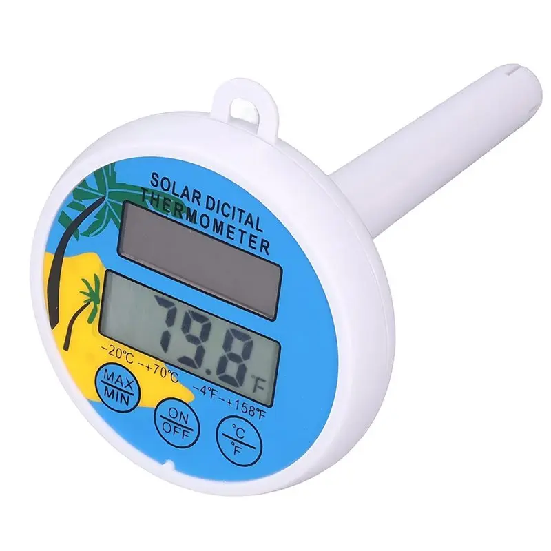ABMR-Solar Thermometer With Solar Panel Accurate Readings Outdoor Indoor Temperature Gauge For Garden Greenhouse Patio Home