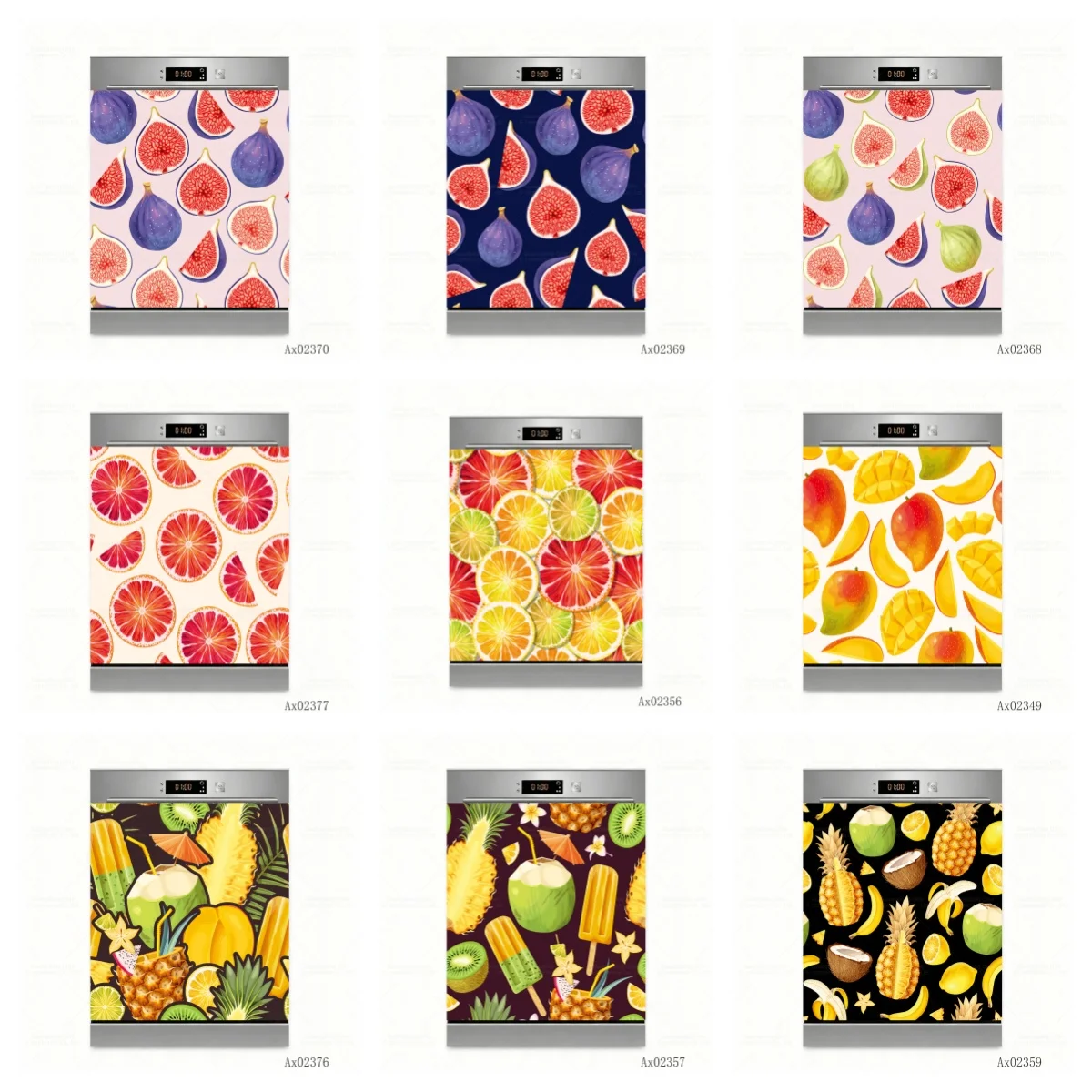 

Figs Fruit Dishwasher Cover Sticker Waterproof Removable Fresh Pattern Decal for Kitchen Home Decor Appliance Kitchen Upgrade
