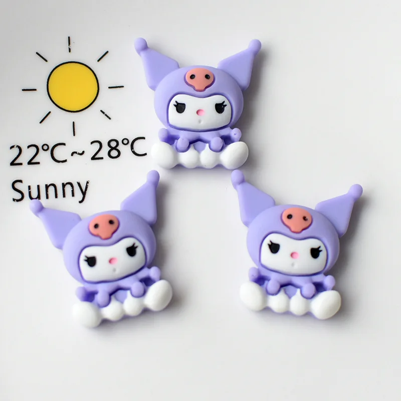 2/5pcs cute sanrio kuromi cartoon resin flatback diy kawaii resin accessories crafts materials scrapbooking embellishment