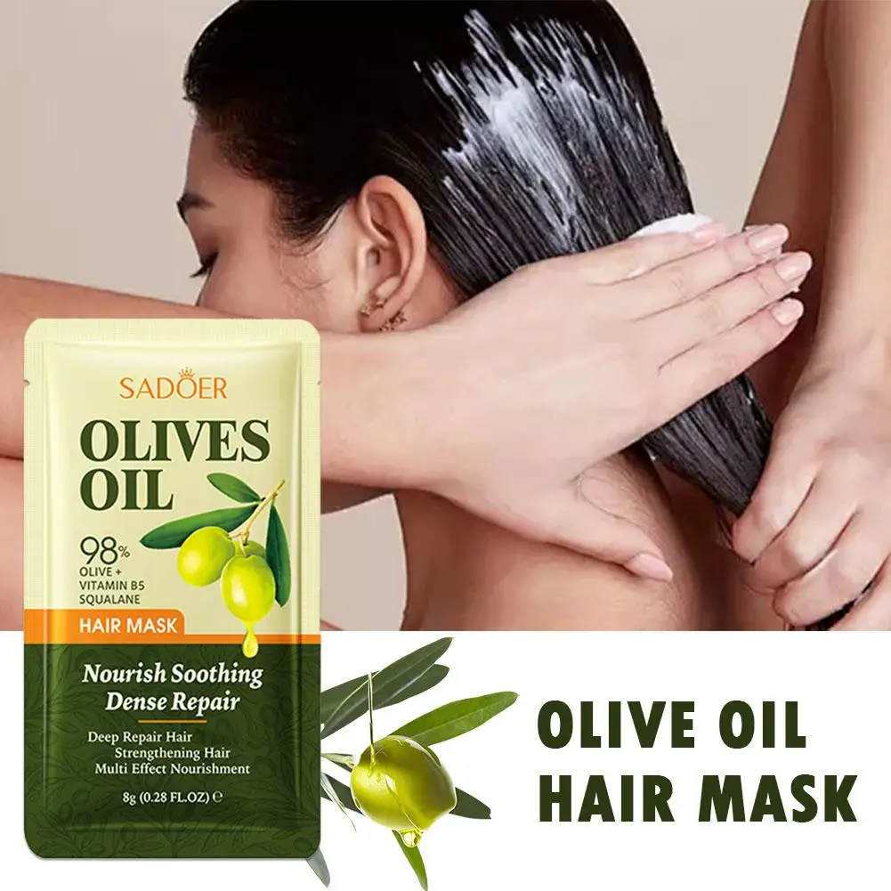 10Pc Keratin Hair Mask Repairing For Hair Damaged Maltreated Moisturizing Nourishing Olive Oil Hair Mask Hair Care Condition