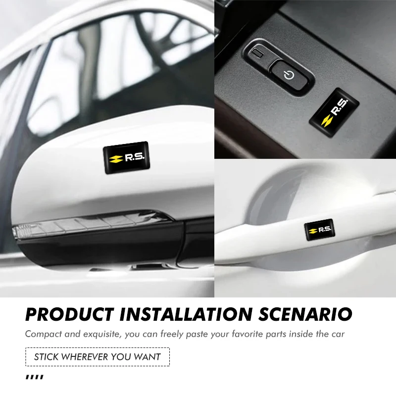 10/20/30pcs Car Lnternal Waterproof Stickers Auto Logo Creative For Renaul Arkana Captur Twingo Talisman RS Line Logan Duster