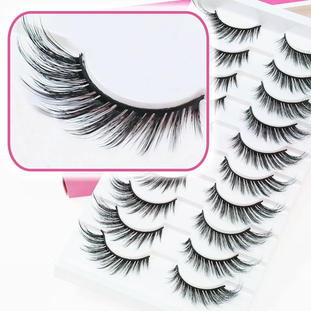 

Xuanfeiwu Dense Stage Performance Makeup Full-Strip Hard Stem False Eyelashes, Fluffy and Dense 3D Curled Lashes for Dating, Self-Adhesive Grafting Needed
