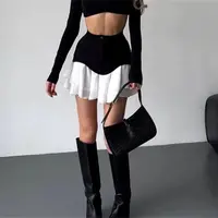 Chic Ruffles Women's Midi Skirt High Waisted Pleated Splice A Line Skirts 2025 Fashion Spring Summer New In Clothing Lady Street - Image 5