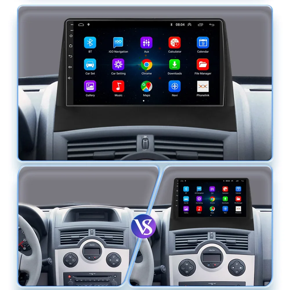 2 Din Android 13 Car Stereo Radio For Renault Megane 2 2002-2009 Multimedia Video Player Carplay GPS Stereo RDS Auto DVD