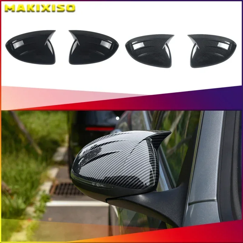 

1Pair Rearview Mirror Cover Cap Carbon Black For Mercedes-Benz C-class W206 S206 2020-22 S-class W223 Car Exterior Accessories