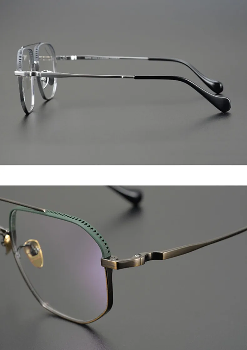 Japanische Design Pilot Titan Quadrat Gläser Rahmen Männer Optische Brillen Frauen Myopie Lesen Rezept Brillen Brillen – Detail 13