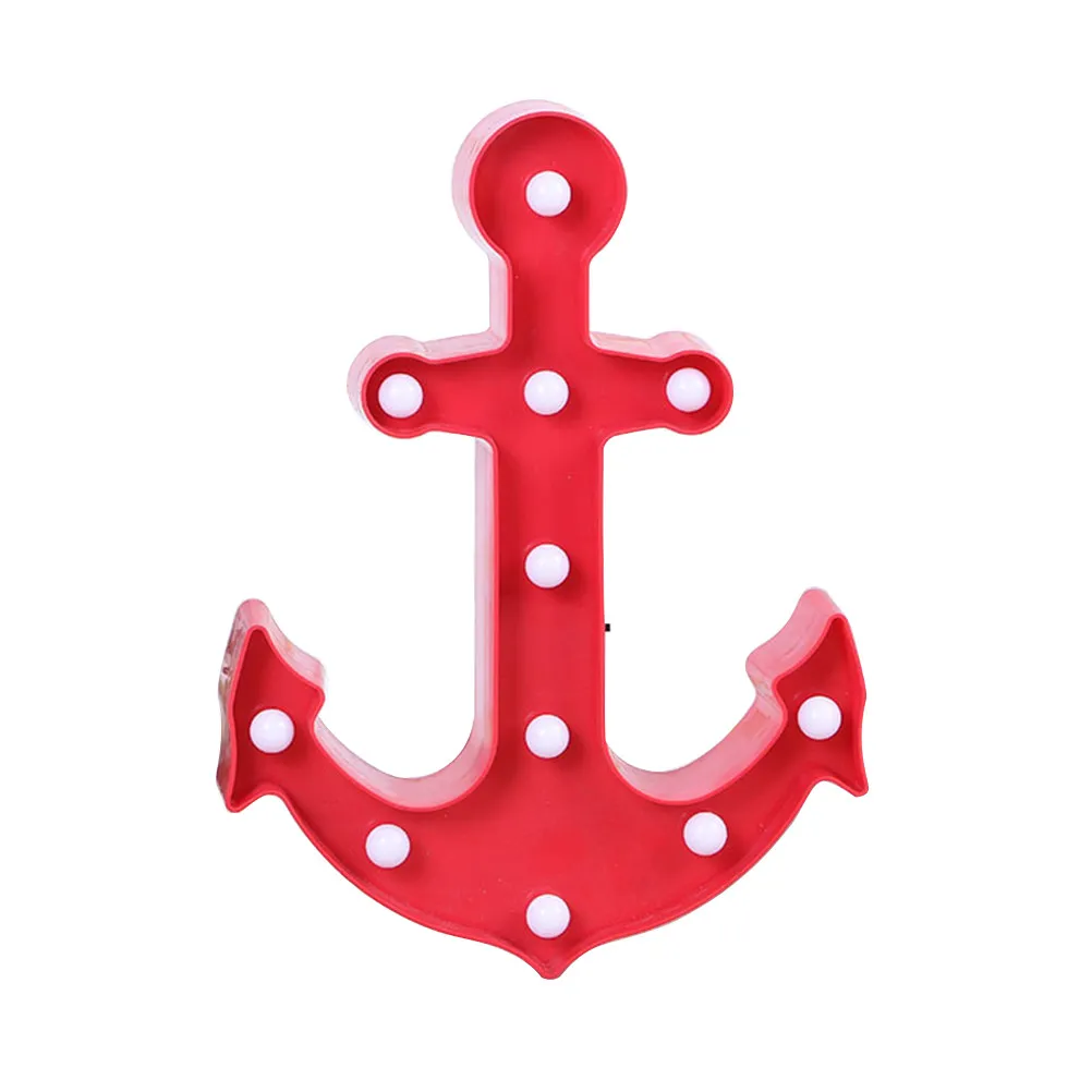 Boat Anchor Night Light Colorful LED Night Lamp Bedroom Decorative Light Energy Saving Long Lifespan Warm Romantic