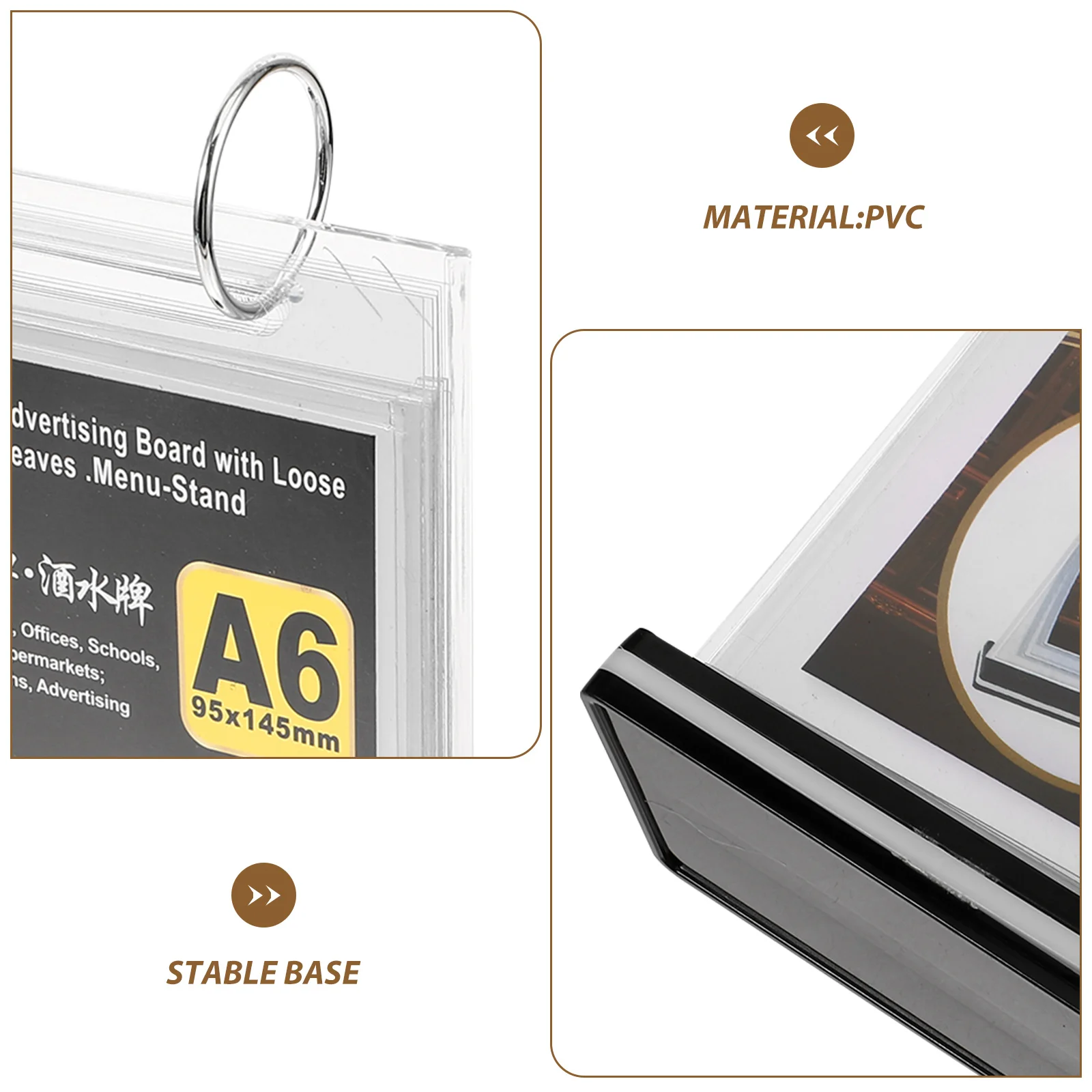 Flip-page Table Card Display Stand Sign Holder Menu for Flyer Poster Holders Pvc Monitor Desk