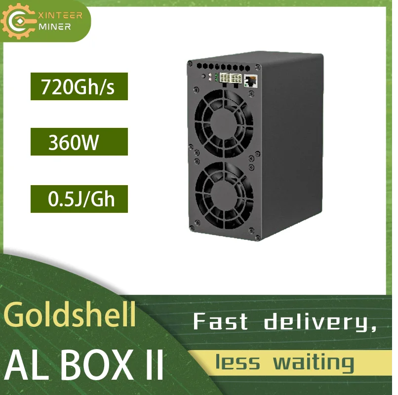 New Goldshell AL BOX II Plus 1Th/s / AL BOX II 720Gh/s 360W AL BOX 2 + ALPH Miner Blake3 Algorithm Alephium Miner