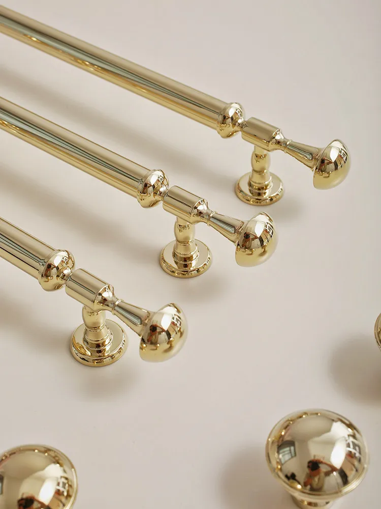 

Modern Shiny Gold Cabinet Door Knobs and Handles Furniture Solid Brass Cupboard Wardrobe Drawer Pull Antique T Bar Handles
