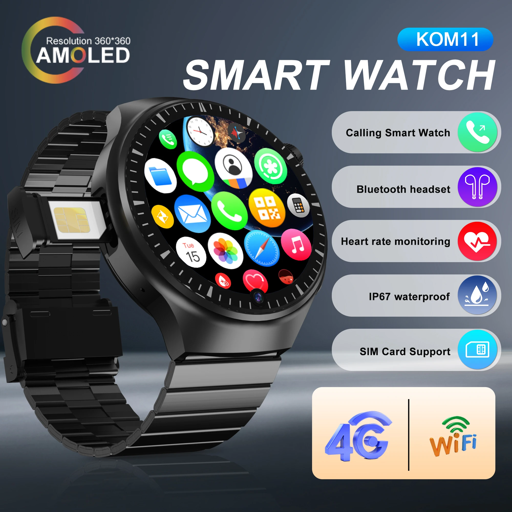 HOT Clearance Promotion Price 4G Android Smart Watch Men GPS 2+32GB ROM Storage Google Store WIFI Wireless Fast Internet Access