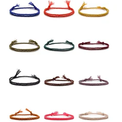 10PCS 20 StylesHandmade Woven Cotton Rope String Bracelet Pure Color Lucky Rope Couple Bracelets Wholesale