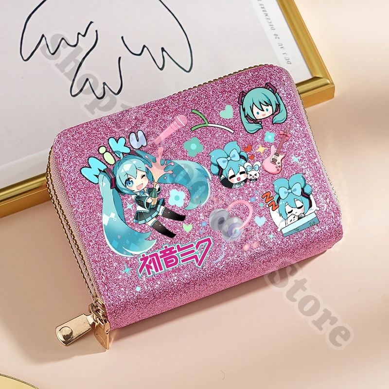 Girl Anime Printed Zip Wallet Cartoon Money Bag Hatsunes Miku Fashion Card Holder Casual Storage Pouch Coin Purse Cute Gift 2026