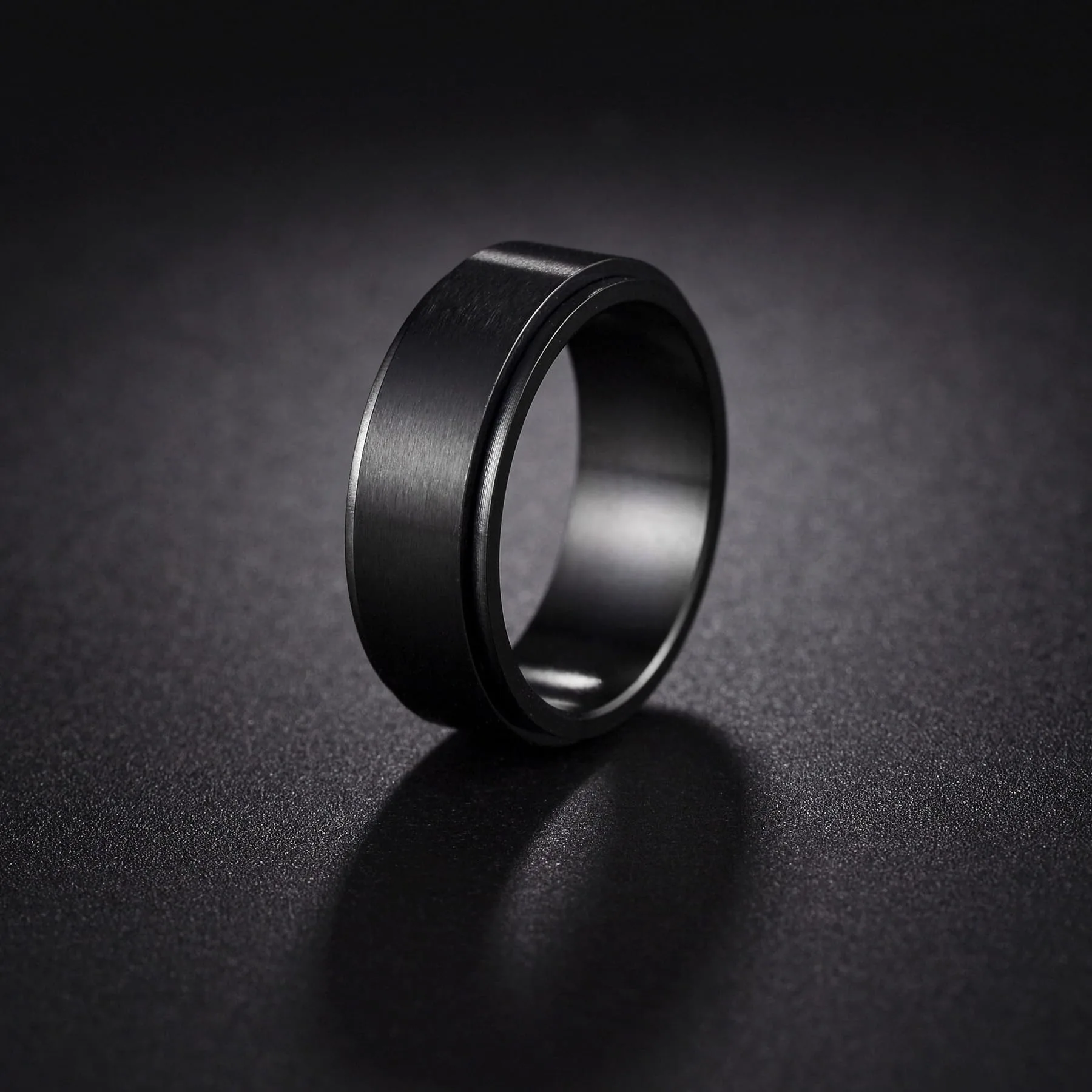 Simple 8mm Anxiety Fidget Spinner Rings for Men Women Cool Stainless Steel Spinning Rotatable Rings Anti Stress Wedding Jewelry