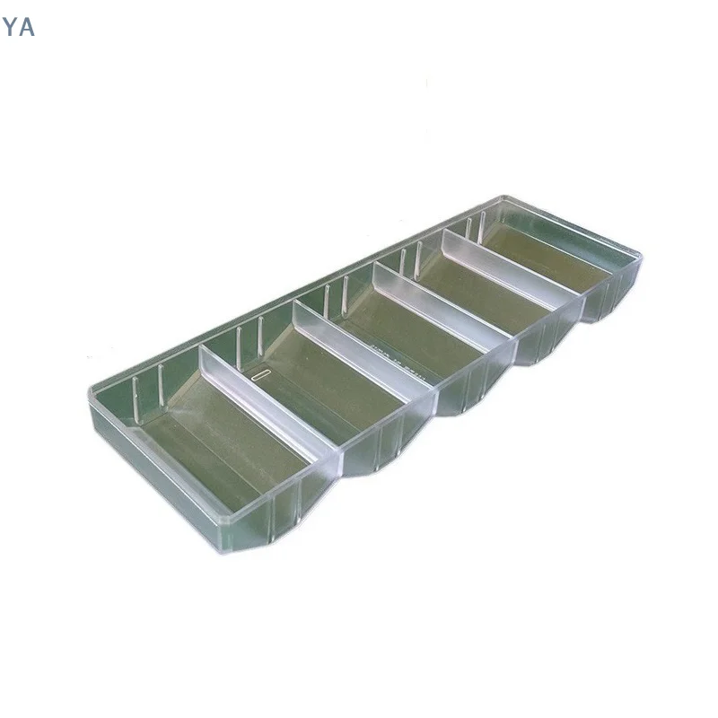 

[YA]Professional Acrylic Poker Chip Holder Tray Holds 100 Chips Holder 5 Grids Organizer Display Cabinet Party Game