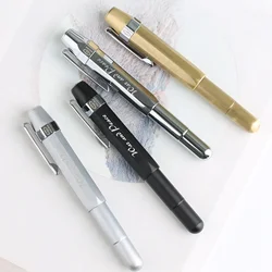 MAJOHN DELIKE Vulpen Koper Vintage Reizen Korte Zak Pen Draagbare Gladde Iridium EF F Penpunt Gift Pen School Briefpapier