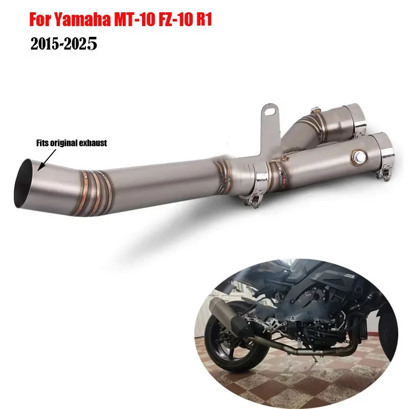 Motorcycle YZF R1 MT-10 MT10 FZ-10 Escape System Front Exhaust In-Second Exhaust 2015-2025