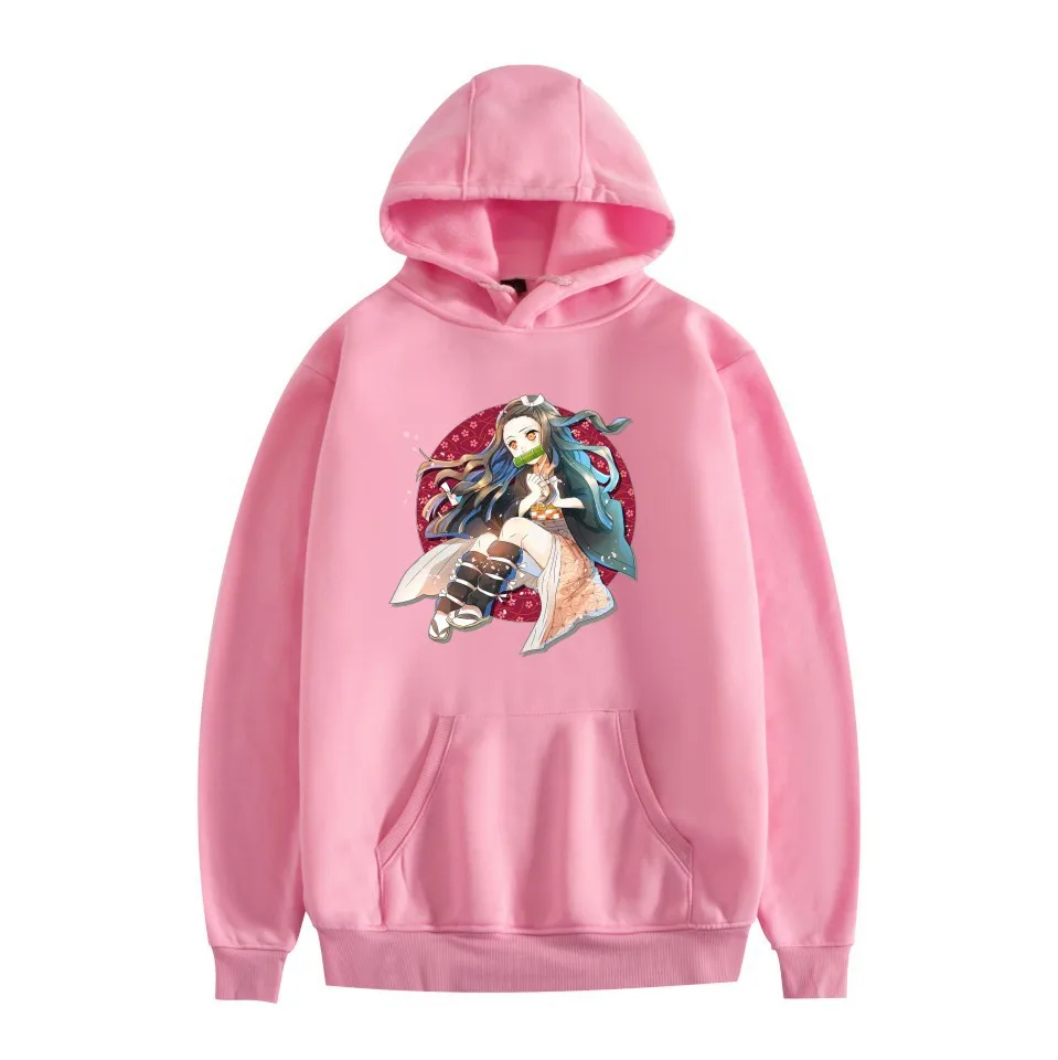 Impressioni dei personaggi Demon Slayer Anime Abbigliamento da donna Moda Sport Abbigliamento da strada Felpe con cappuccio casual