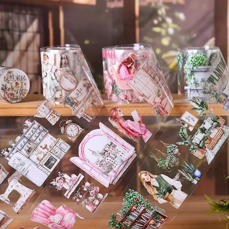 Mr.Paper 200cm/Roll PET Washi Tape DIY Transparent Decorative Tape for Junk Journal Scrapbook Diary DIY Crafts