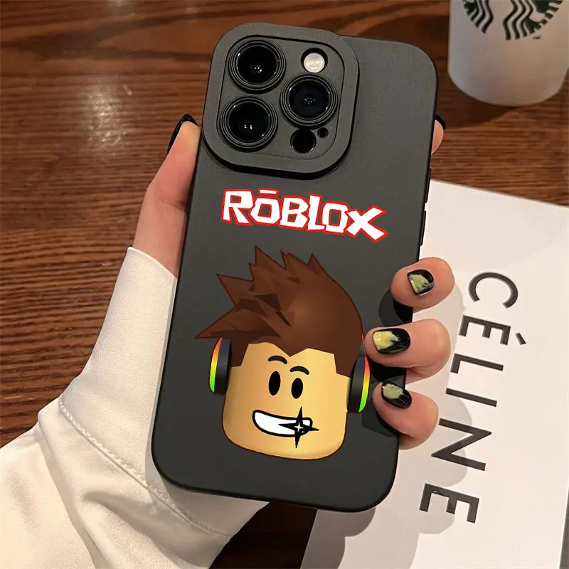 Hot Game -R-R-Robloxs-Pupil Full Screen Phone Case For iPhone 16 15 14 13 12 11 X XR Xs SE2 SE 8 7 Plus Pro Max Mini Silicone