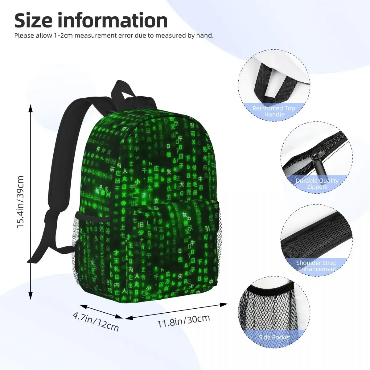 Matrix Backpacks Teenager Bookbag Fashion Students School Bags Laptop Rucksack Shoulder Bag Large Capacity