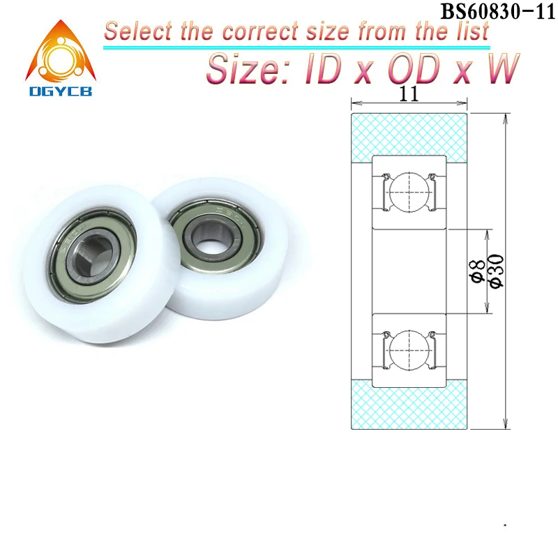 4pcs 10x32x10 6000ZZ rolamento de esferas POM rolo revestido BS 600032 -10 Polia de porta deslizante de chuveiro de nylon com rolamento de plástico 10*32*10