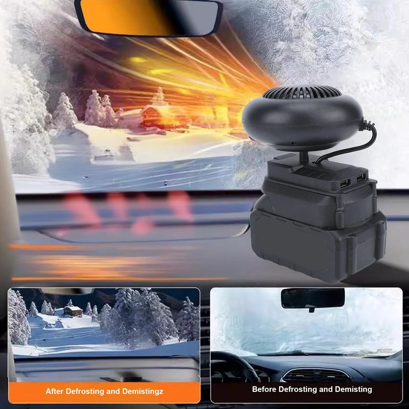 سخان الفضاء الذي يعمل بالبطارية 12000 مللي أمبير في الساعة سخان محمول لاسلكي دراجة ثلاثية العجلات الكهربائية مزيل الصقيع لسخان السيارة المنزلي الخارجي