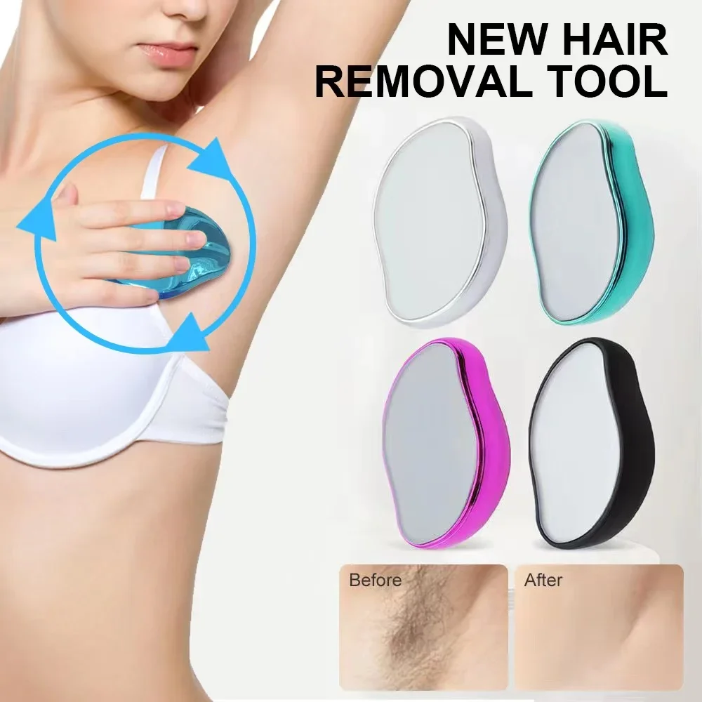 Depiladora Física de Cristal Reutilizable, Fácil de Limpiar, Portátil, Herramienta de Depilación para Piernas, Brazos, Axilas y Cuerpo, Accesorio de Belleza