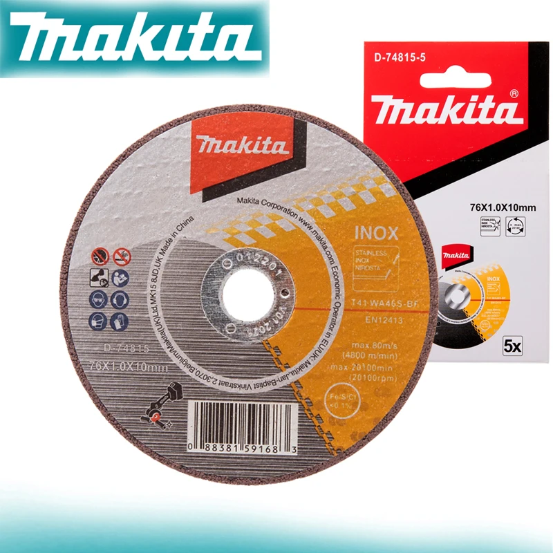 Makita D-74815-5 Cutting Grinding Wheel Blade 76 x 10 mm 5Pcs Makita Cut Off Discs For DMC300 Cut Off Saw  Power Tools Accessory
