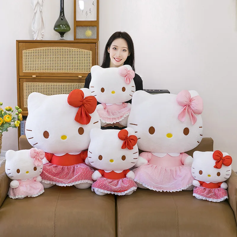 New Dress Cat Doll Hello Kitty Doll Healing Series KT Cat Pillow Soothing Doll Family Ornament Gift