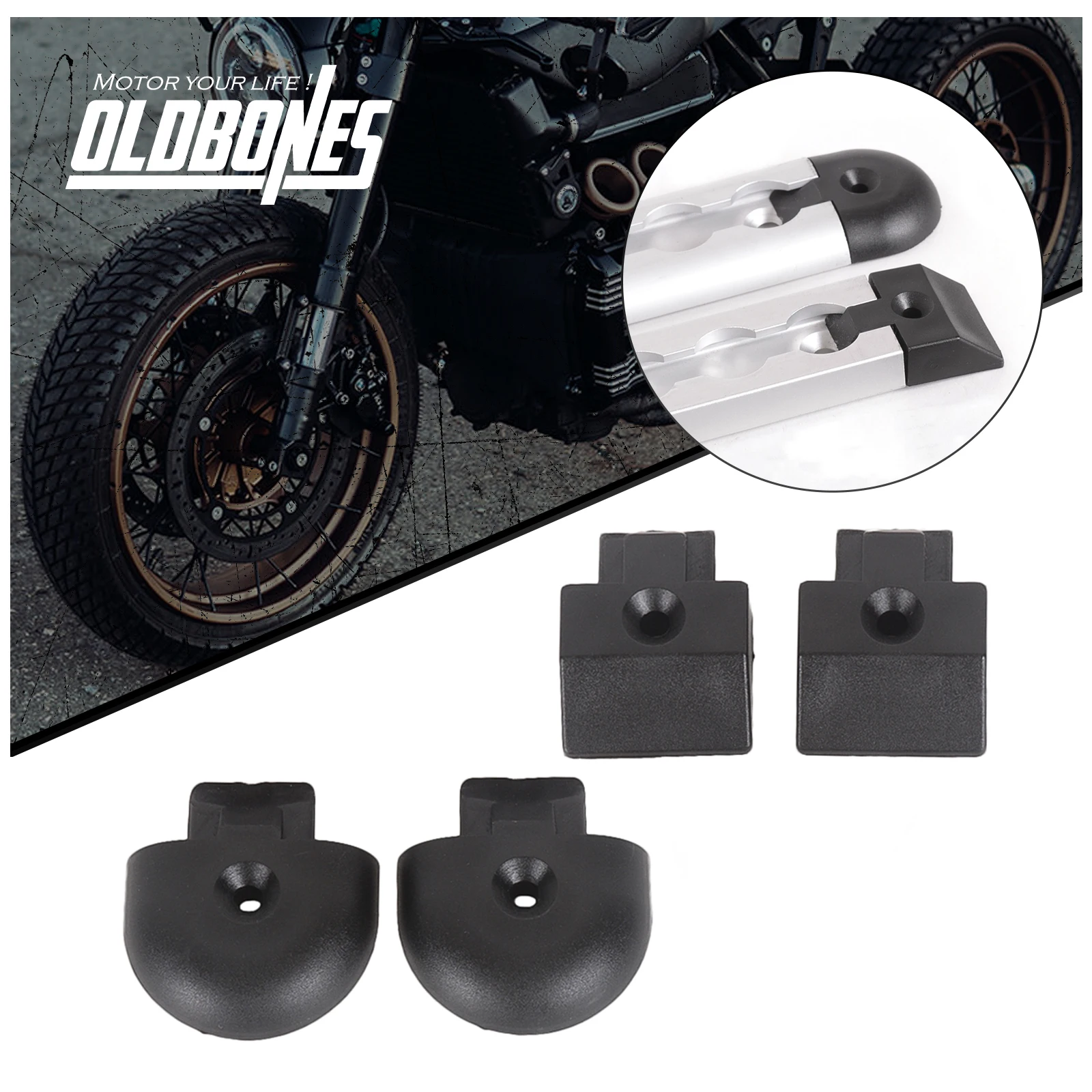 Motorcycle Traile Accessories Tie Down Track Plastic Stopper Plug Airline Rail-Round/ Rail-Square 1 Pair Black Anti-collision