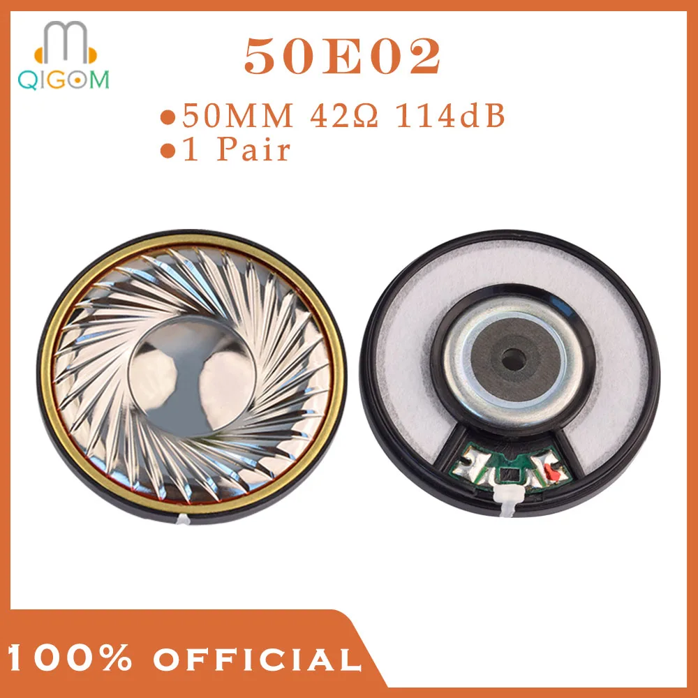 

QIGOM Earphone Speaker 50E02 1 Pair, 50MM 42Ω 114dB, Titanium Film, Earphone Speaker Units Double Copper Ring, Earphone Speaker