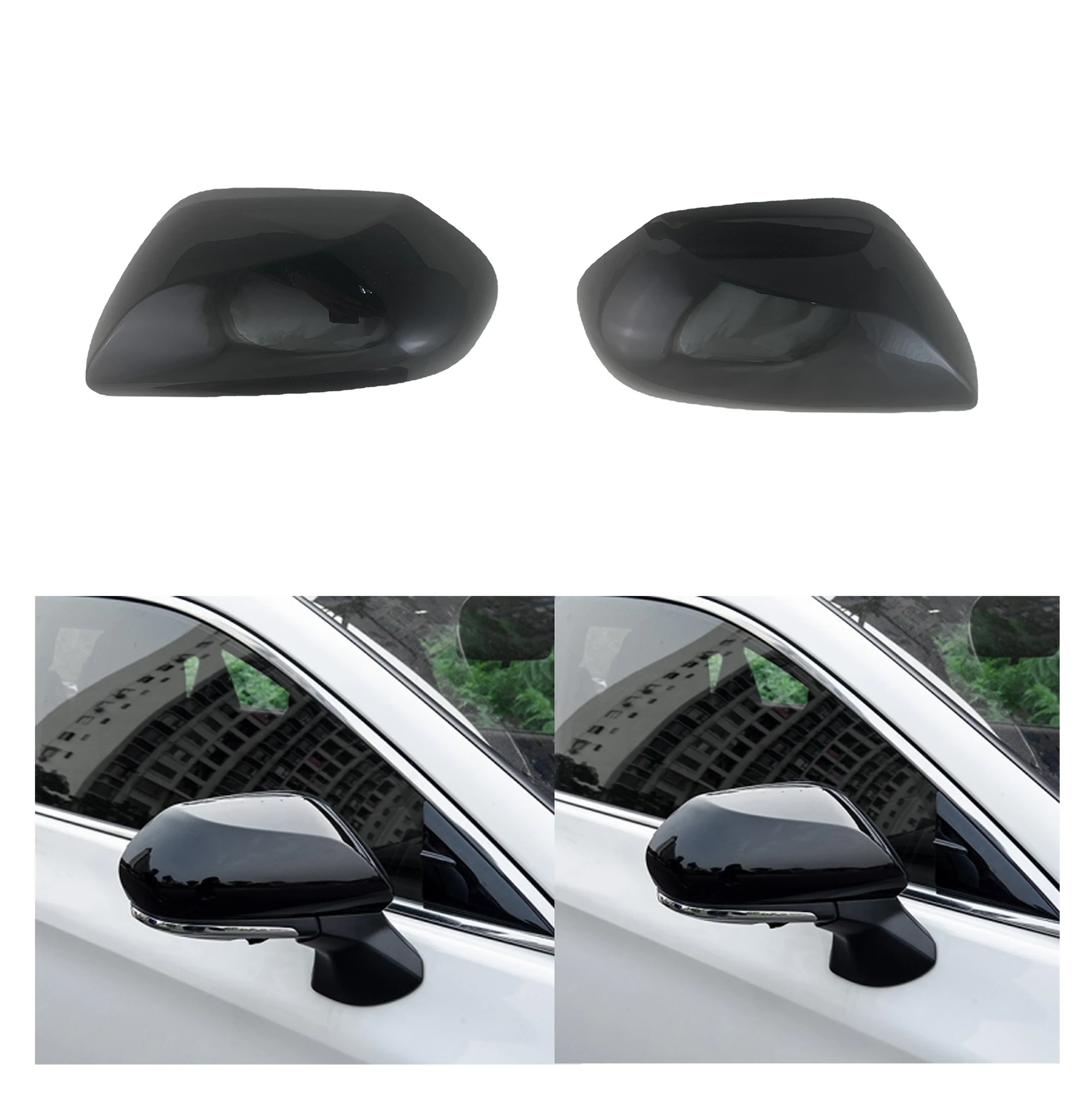 

For Toyota Prius 2016 2017 2018 2019 2020 2021 Car Gloss Black Rearview Accessories Plated Door Mirror Cover Trim Paste Style