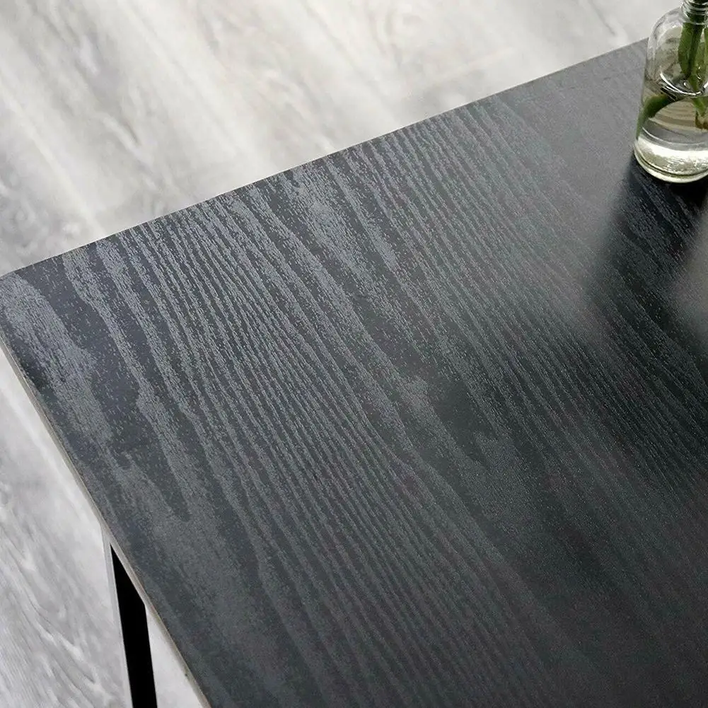 Black Wood Grain Self-Adhesive Wallpaper Waterproof Wall Stickers Furniture Kitchen Cabinet Decoration Renovation