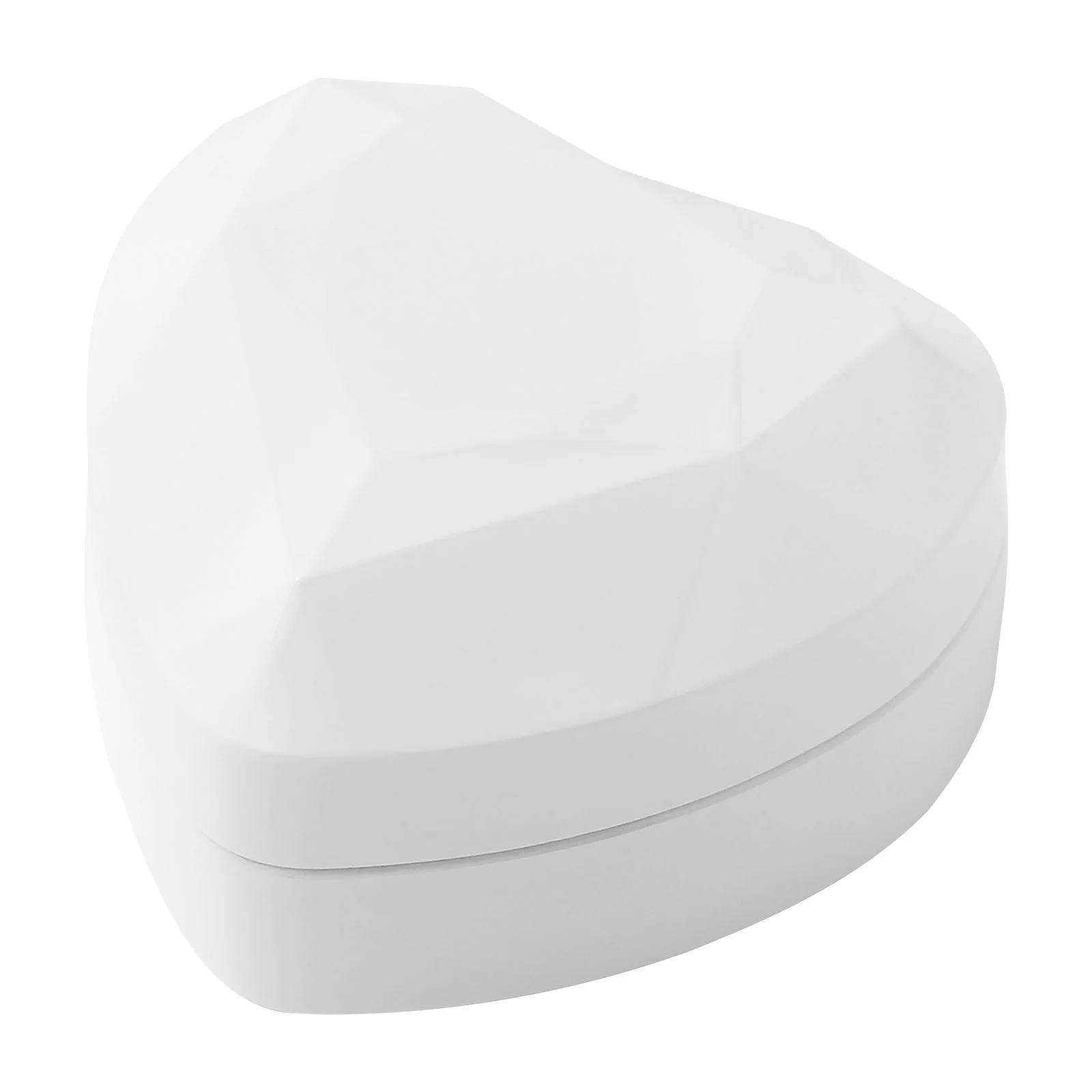 

Heart Shape Ring Box LED Lighted White High Gloss Lacquered Romantic Proposal Engagement Wedding Jewelry Case Ring Box