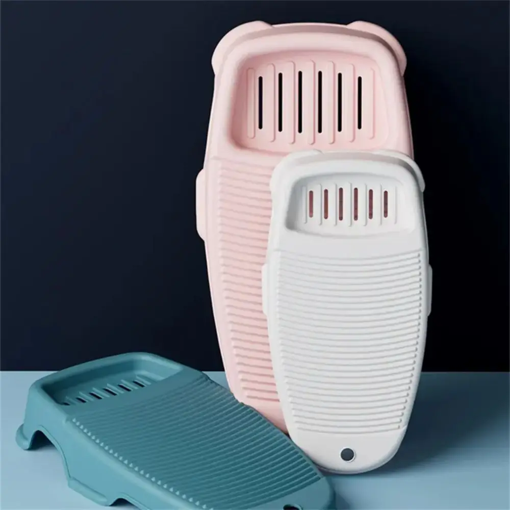 لوح غسيل مع حامل صابون سميك لغسل اليدين ألواح الغسيل ثقوب الصرف تصميم غير قابل للانزلاق حامل غسيل الملابس القذرة