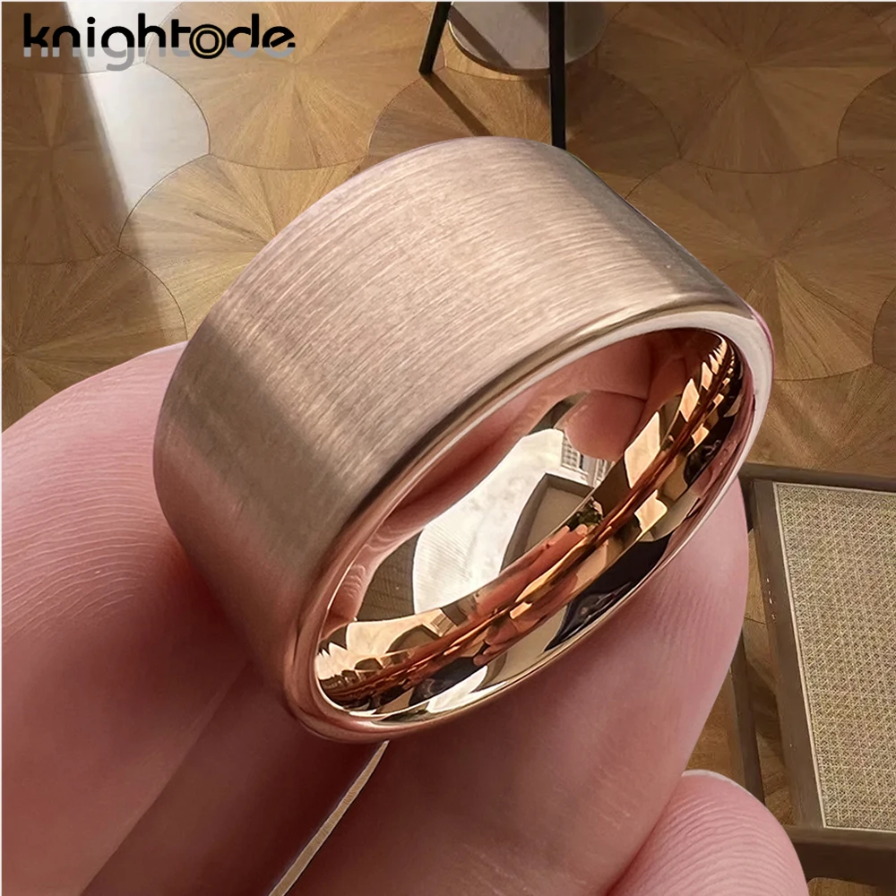 10mm 12mm Width Big Thumb Tungsten Carbide Rings Fashion Men Party  Ring Jewelry Flat Brushed Finish Comfort Fit