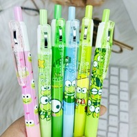 6Pcs/Set Kawaii Keroppi Gel Pens Handwriting 0.5mm School Supplies Ink Pen Cute Frog Office Stationery Ballpoint Pen