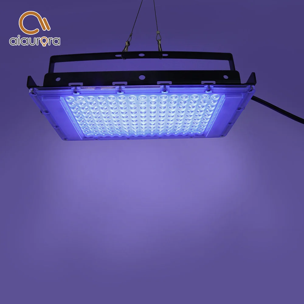 395nm 400nm Led UV 투광 조명, 220V 방수 자외선 램프 UV LED 칩 50W 100W 200W 형광 효과 파티 무대 백라이트