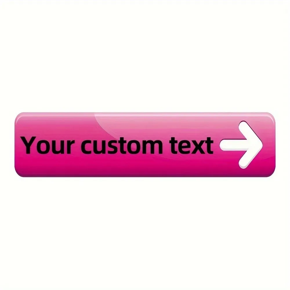 [CIFbuy][2D Flat]Custom Bright Pink Arrow Aluminum Sign,Personalized Custom Text Wall Decor(Only For Decoration)