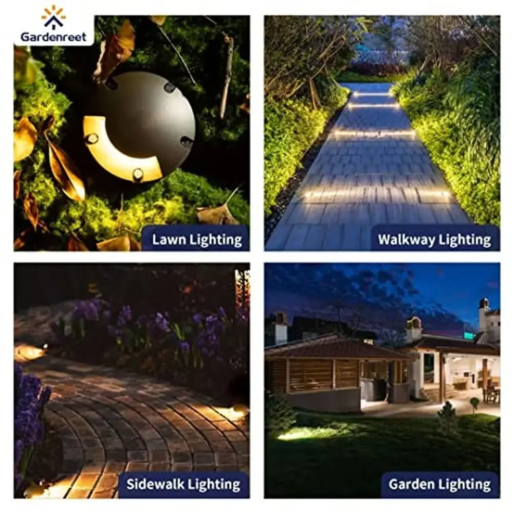 LED Brass In Ground Well Lights 12V Waterproof Path Driveway Landscape Outdoor Fixture Garden Yard Lawn Lighting Safe Energy