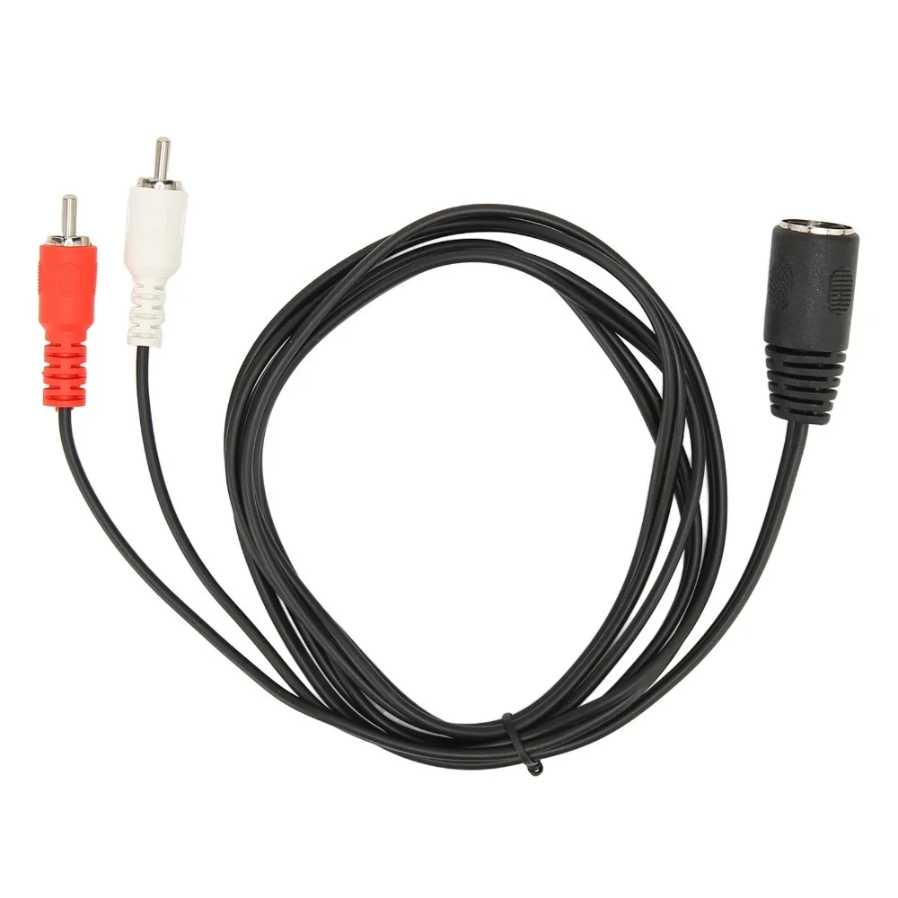 1.5m/4.9ft DIN 7 Pin Female to Dual RCA Male Cable Flexible Plug and Play Sound Adapter Cable RCA Audio Cable Home Audio Setup