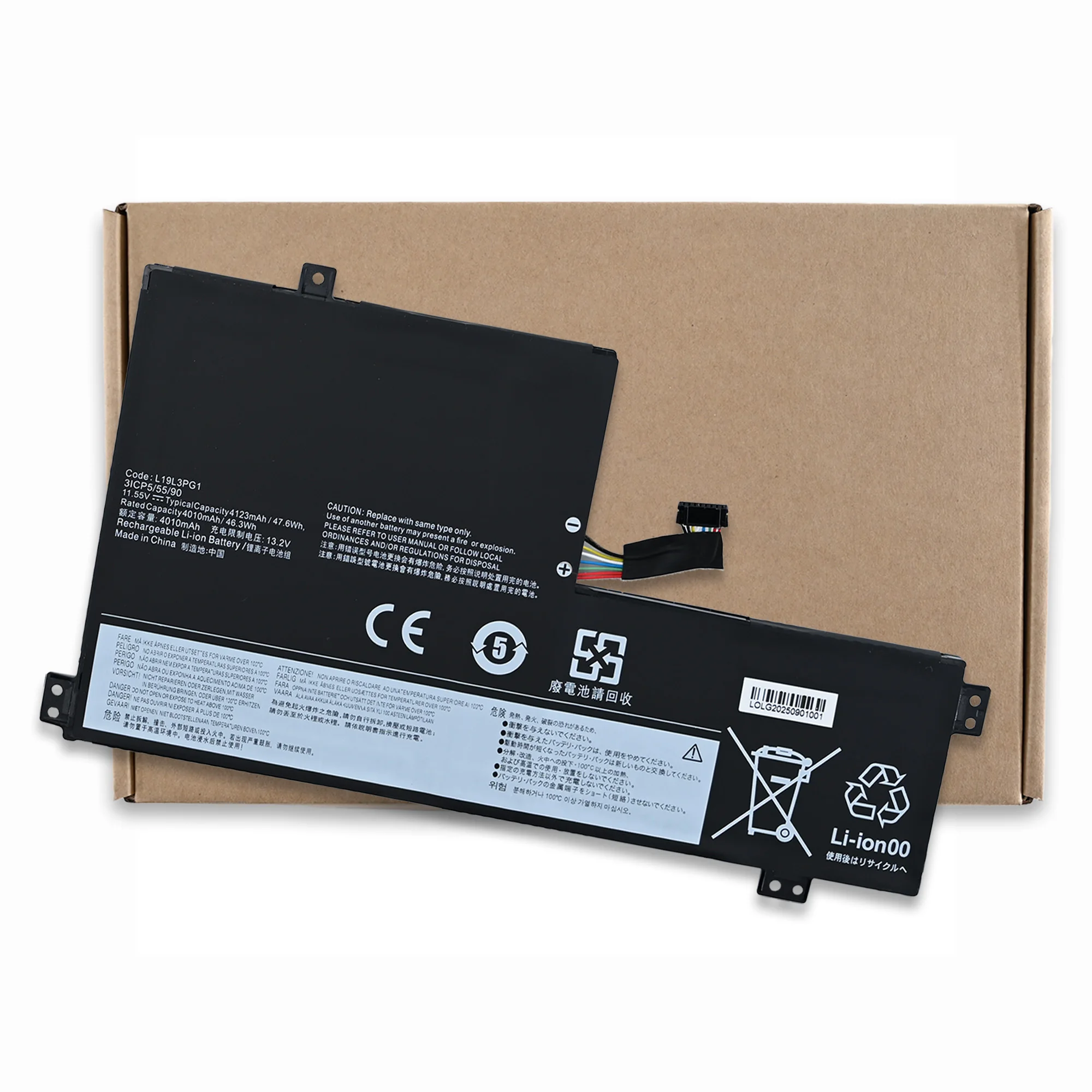 LOLG Laptop Battery L19L3PG1 L19C3PG1 L18D3PG1 L19M3PG1 47.6W For 100e 300e Chromebook 2nd Gen AST 82CE Series SB10X65681 ​5B10X